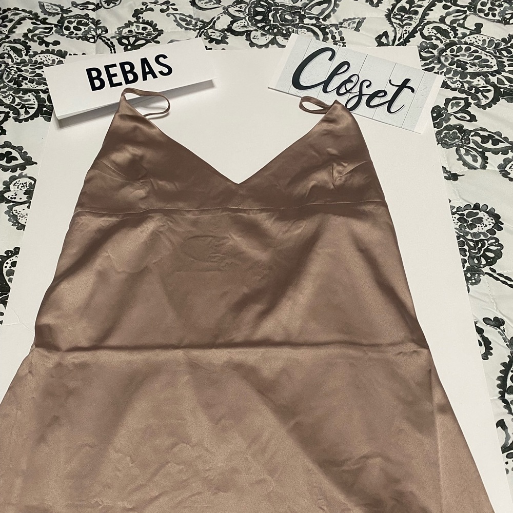 Sateen Slip Mini Dress